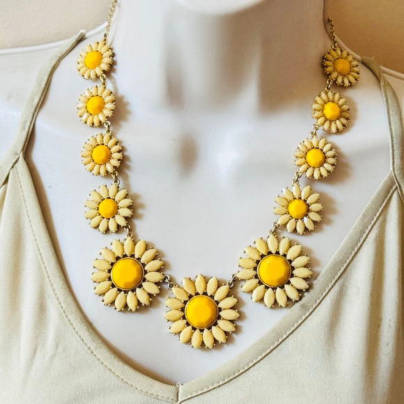 Kate Spade New York Garden Party Necklace Daisy Collar gold chain designer 20" - Picture 2 of 6